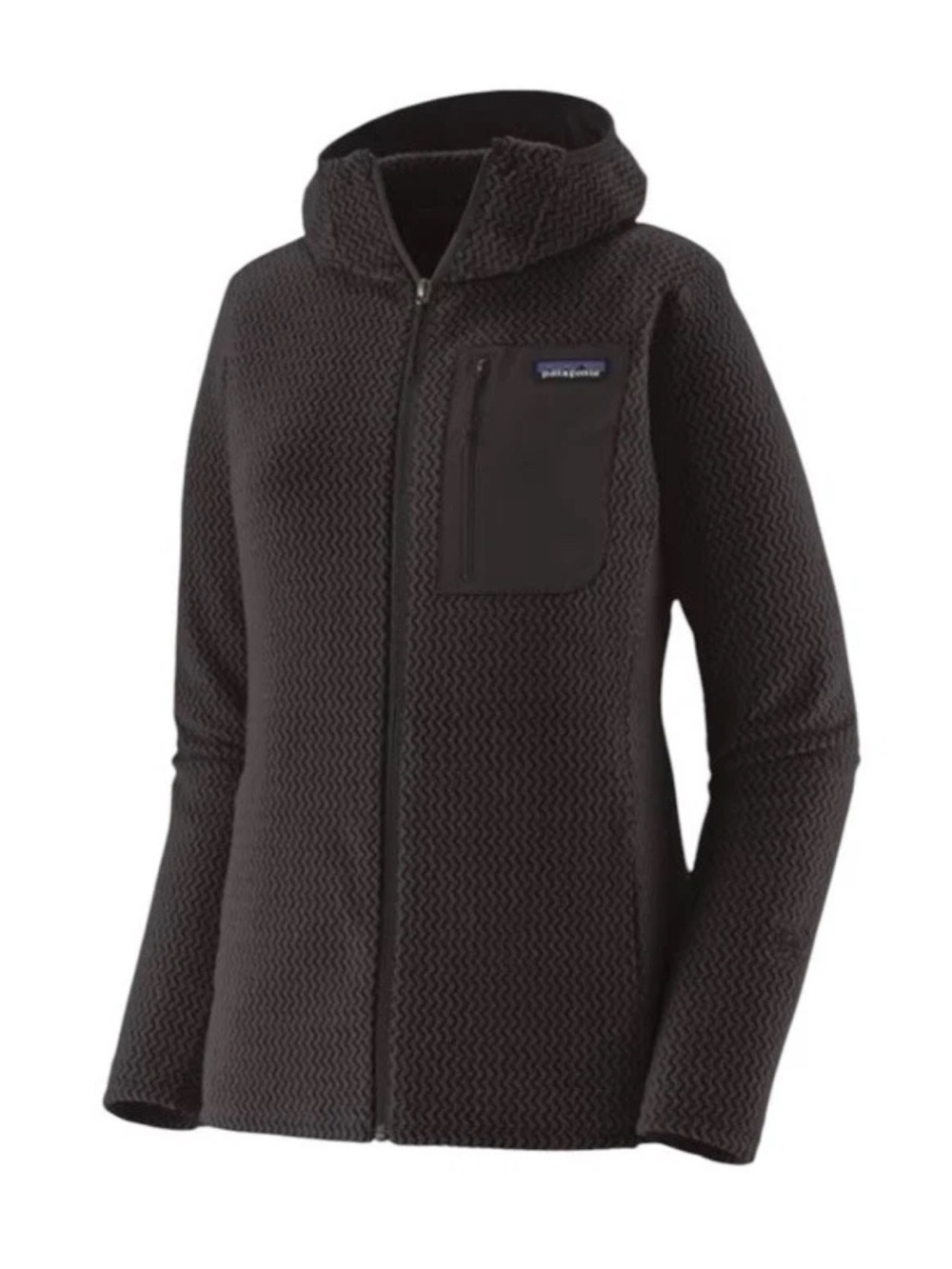 NWT Patagonia Women's R1 Air Full Zip Hoddy Black Medium Fleece Full Zip Hoodie